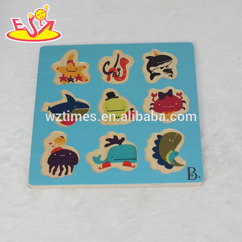 2018 wholesale cheap wooden children educational puzzle top fashion wooden children educational puzzle W14M116