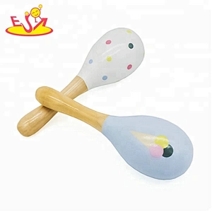 New arrival cartoon paint wooden children maracas for education W07I139