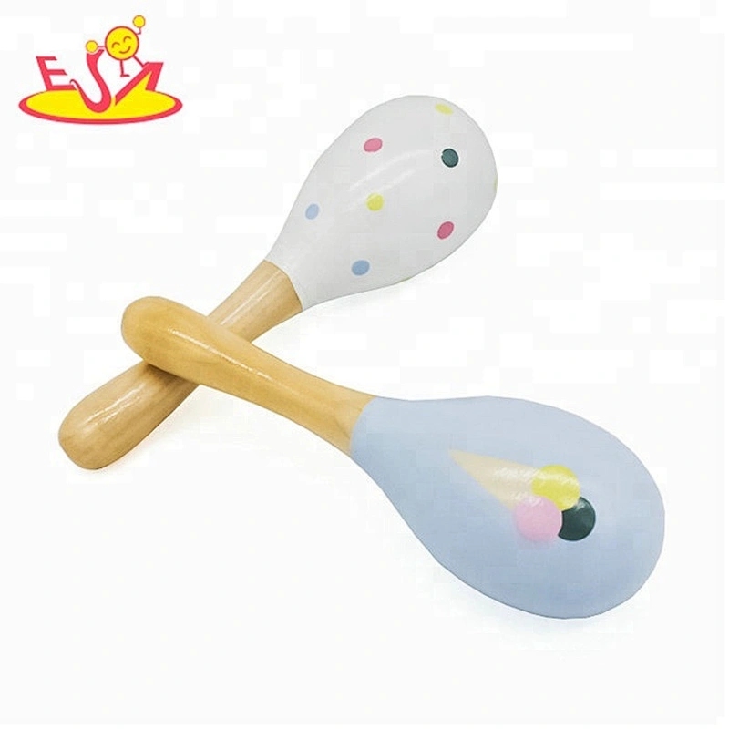 New arrival cartoon paint wooden children maracas for education W07I139