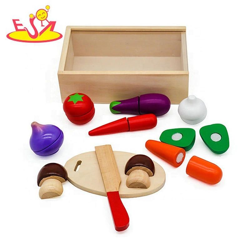 Top fashion children cutting wooden vegetable toys for pretend play W10B268