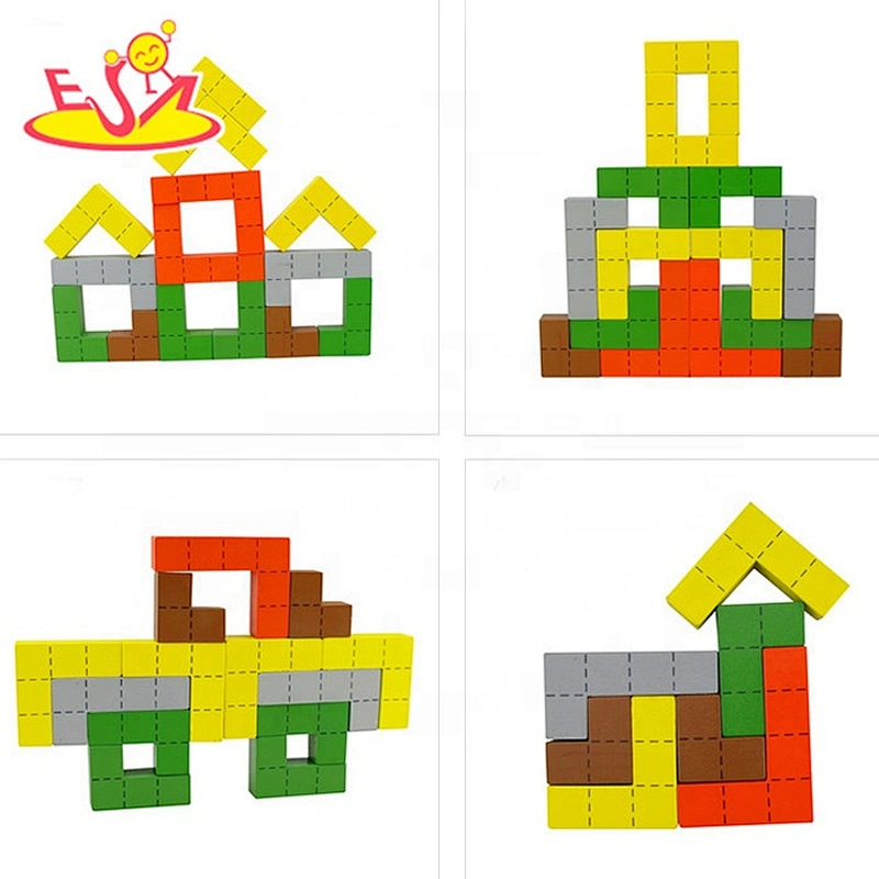 Best sale educational wooden block toy set for kids W13A081