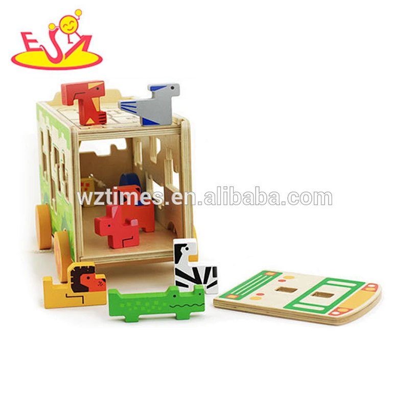2018 wholesale kids wooden animal building blocks diy children wooden animal building blocks W05C066