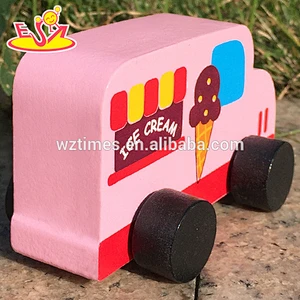 2018 hottest cartoon wooden ice cream toy car W04A202