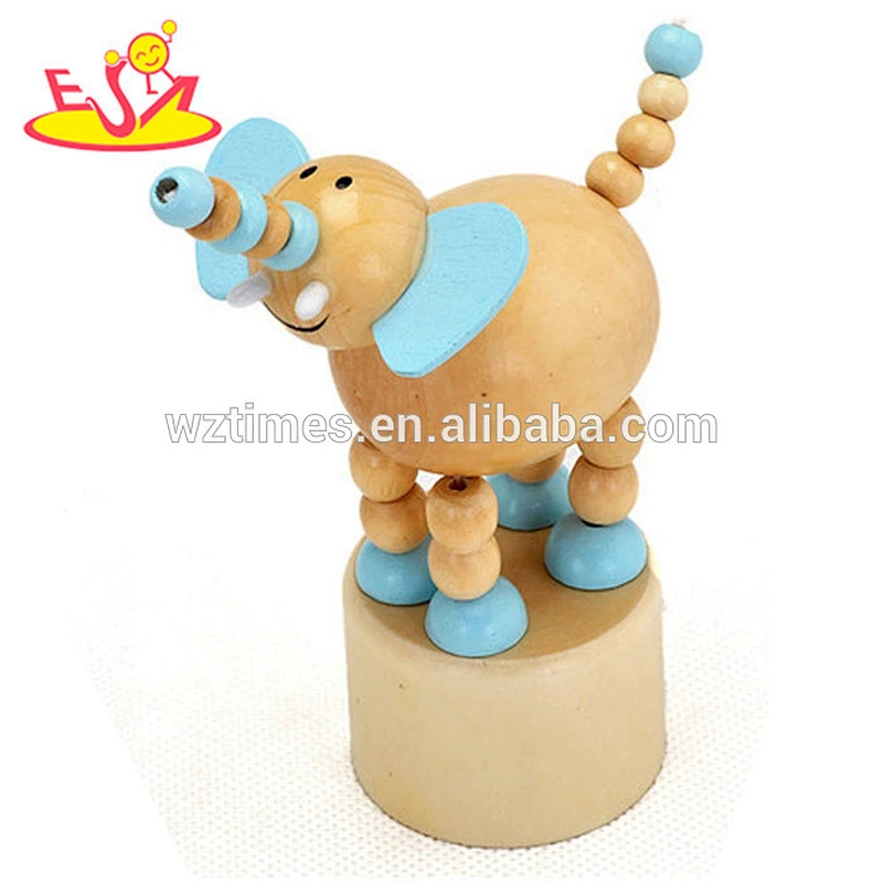 wholesale popular children wooden spring animal toy hot sale wooden spring animal toy W06D082