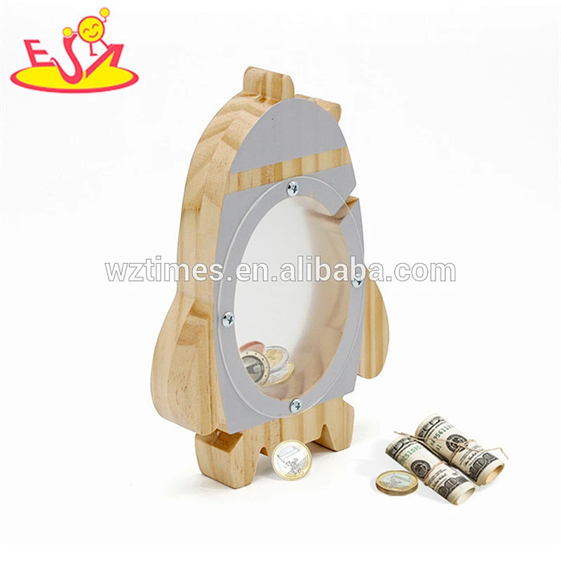New fashion rocket shape wooden boys money box with customize W02A281