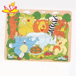 wholesale baby wooden animal show puzzle fashion kids wooden animal show puzzle wooden animal show puzzle W14L017