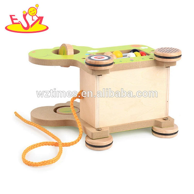 Reizendes multifunktionales hölzernes Tierentwurfsdruckstoßspielzeug für Baby W05B166