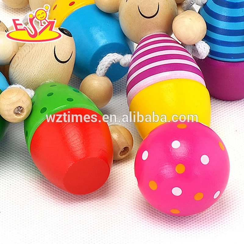2017 wholesale parent-child interaction wooden animal bowling toy W01A138
