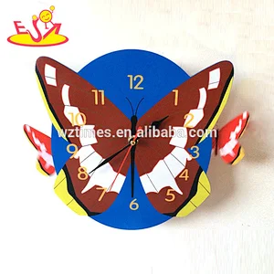 wholesale top fashion red wooden cat wall clock for sale W14K040