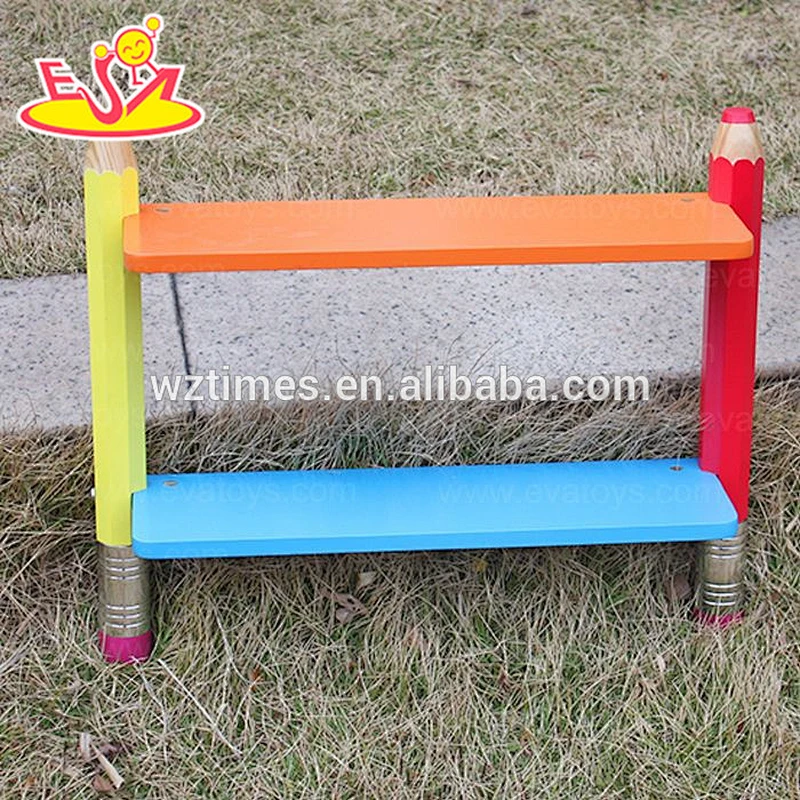Wholesale cartoon style colorful houseware wooden wall shelf for children W08D028