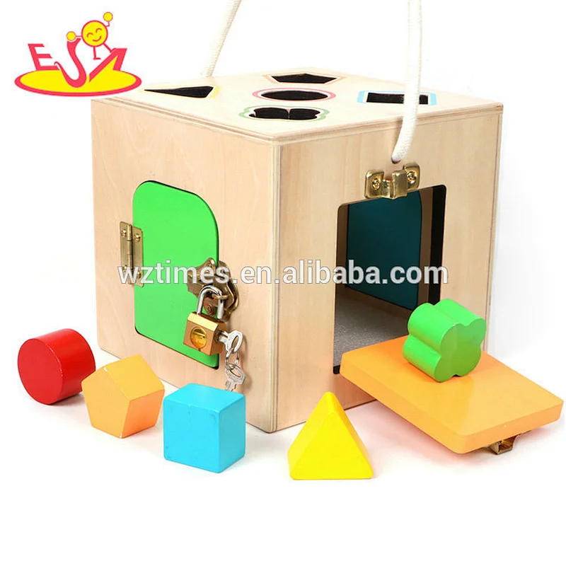 Intelligent brain teaser puzzles wooden unlock game for kids W12F023