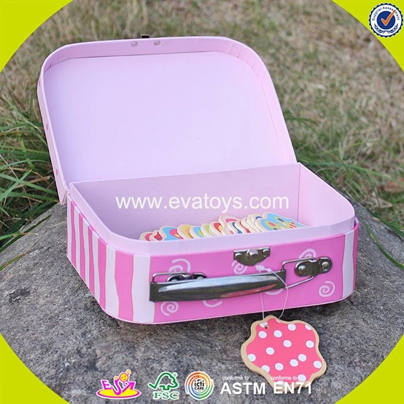 2018 new design lovely pink kids wooden toy box W08C171