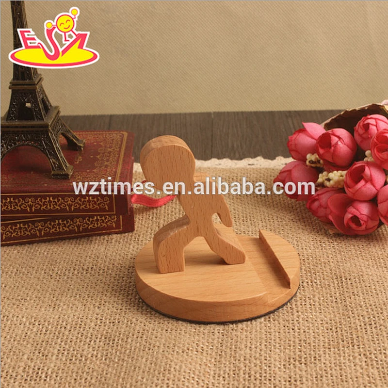 2018 wholesale high quality wooden Humanoid mobile phone holder W02A162