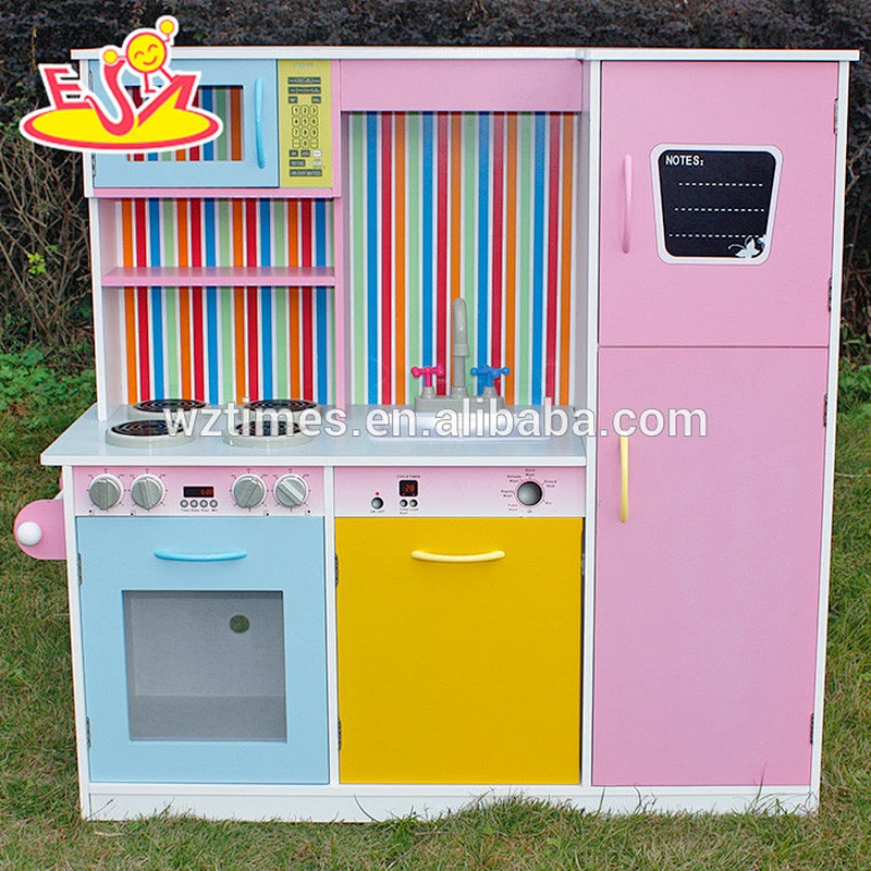 Wholesale top fashion best gift wooden big kitchen toy set for children play W10C166