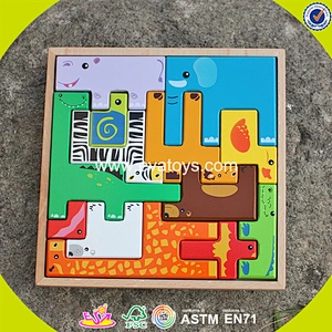 2018 New design wooden colorful puzzle game mini wooden colorful puzzle game children wooden colorful puzzle game W14A109