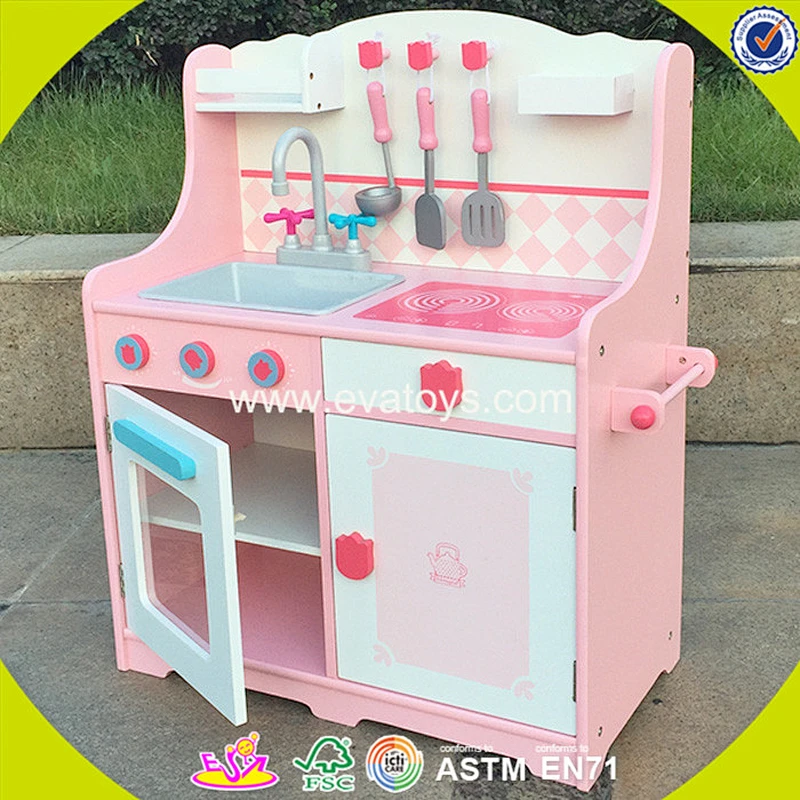 wholesale cheap educational toys wooden kitchen set for kids role play wooden kitchen set for kids W10C174