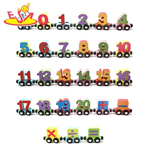 New design number shape wooden toy train for education W04A455