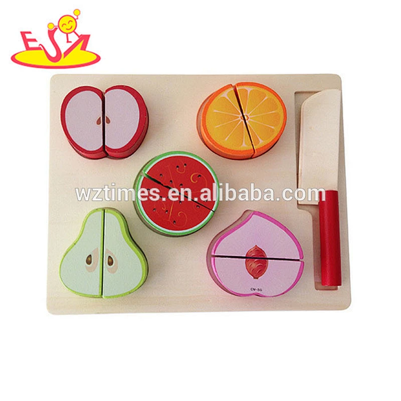 2018 wholesale kids wooden cutting vegetables toy simulation baby wooden cutting vegetables toy cutting vegetables toy W10B162