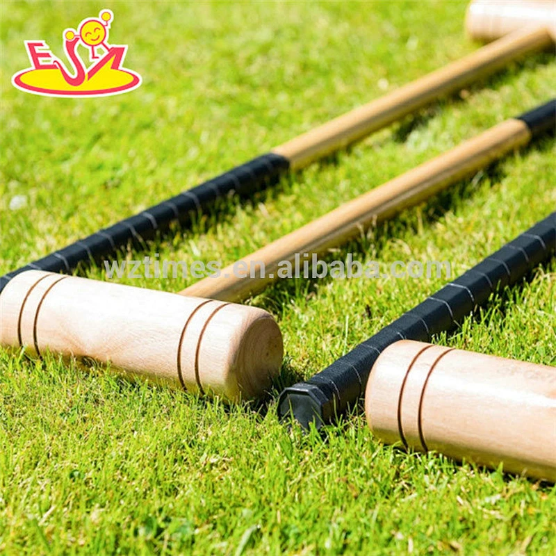 Wholesale outdoor wooden 6-player croquet game for lawn play W01D005