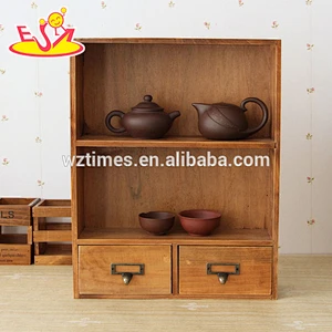 2018 Wholesale tabletop wooden storage shelves mini wooden storage shelves high quality wooden storage shelves W08C173
