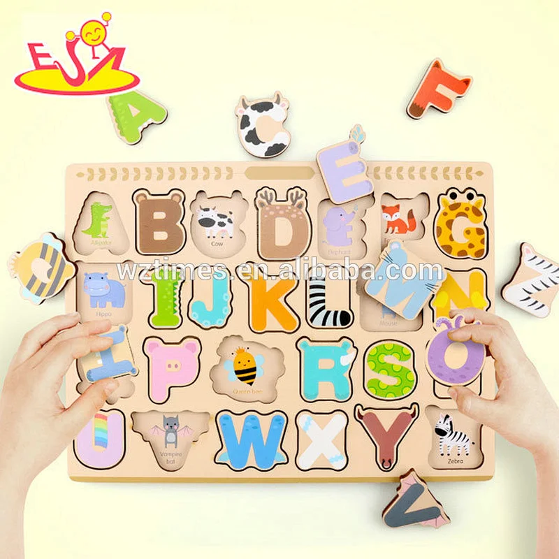 New hottest educational matching toys wooden abc puzzle for kids W14B081