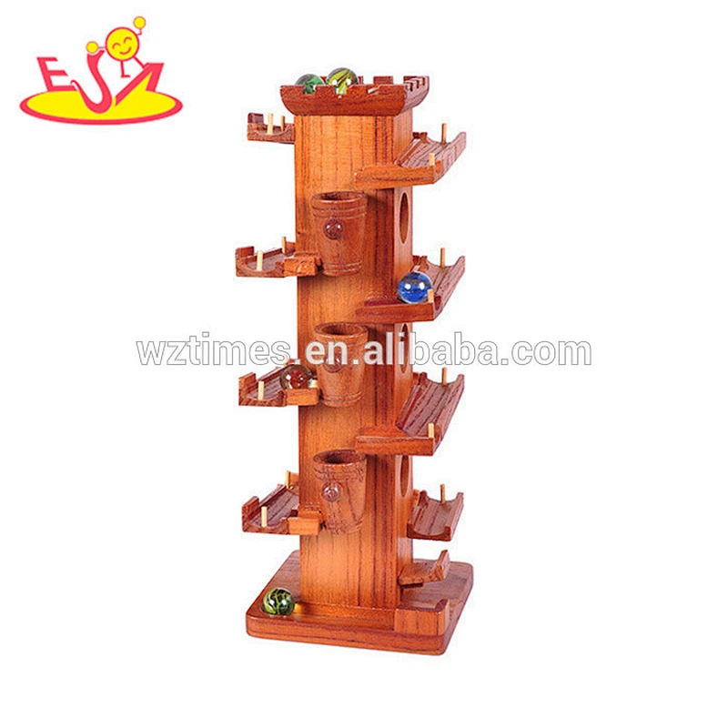 wholesale high quality deluxe wooden marble race toys for sale W04E056