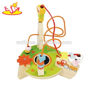 Hölzernes Schnur des Spielzeugs des Großhandelsgeschenkkornspielzeugs 3d für Kinder W11B102