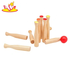 Latest release wooden toy toddler bowling set with low price W01D021