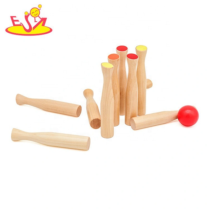 Latest release wooden toy toddler bowling set with low price W01D021