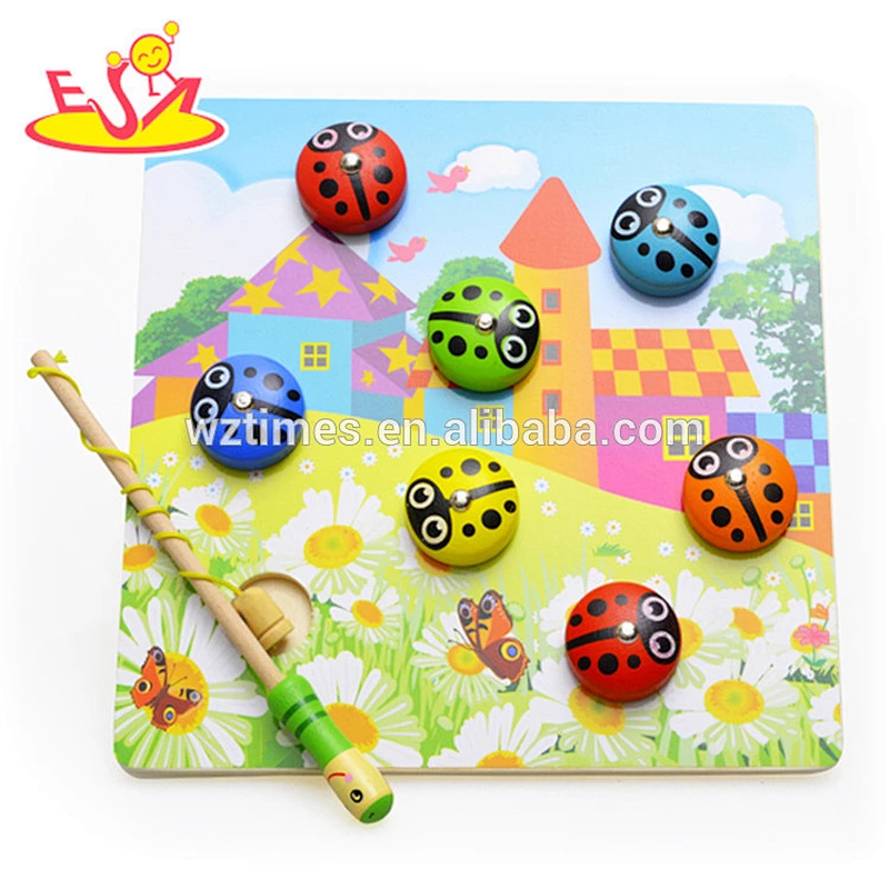 2018 wholesale wooden magnetic toys for toddlers new design ladybug toy wooden magnetic toys for toddlers W01A194