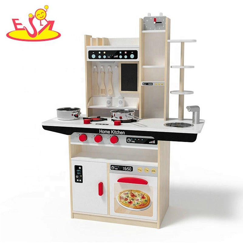 2019 New released wooden pretend kitchen toys with plastic accessories W10C483B
