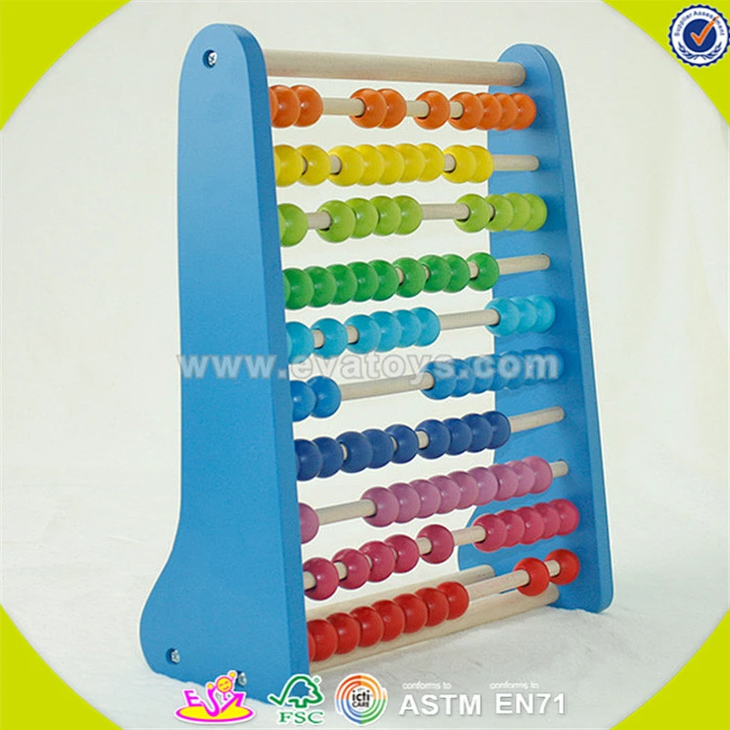 Wholesale colorful kids wooden abacus toys most popular baby educational wooden abacus toy W12A012