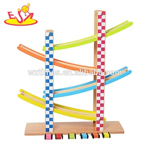 2018 wholesale 4 level baby wooden toy race track funny kids wooden toy race track best children wooden toy race track W04E053