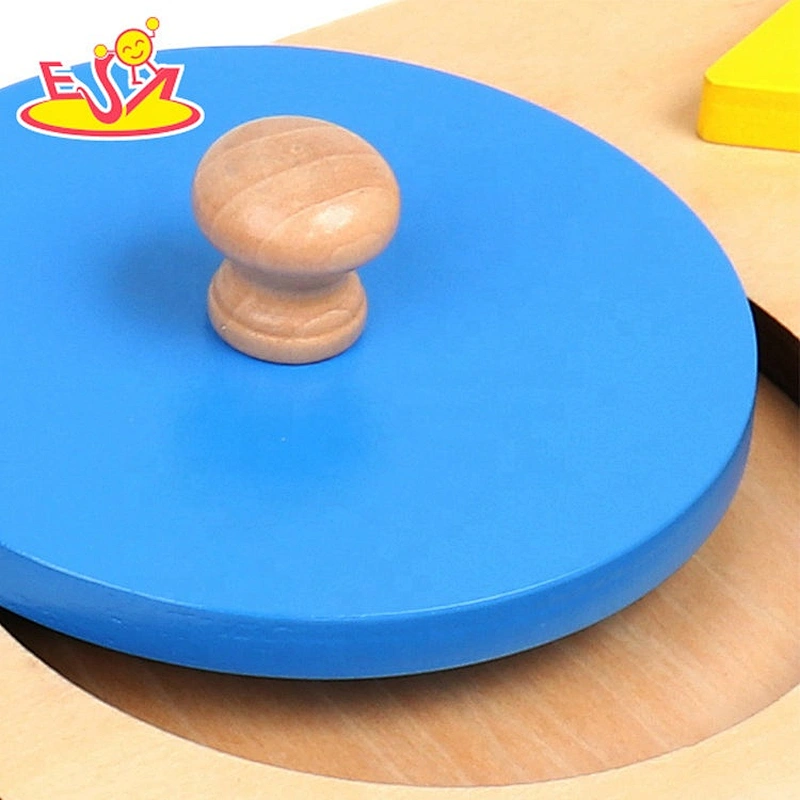High quality educational wooden montessori shape puzzle for toddlers W12F099