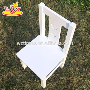 Wholesale customize beautiful wooden white chair used for baby sit W08G163