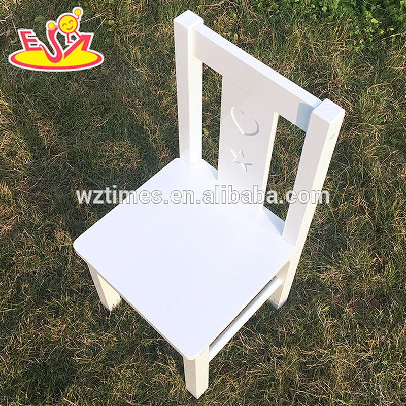 Wholesale customize beautiful wooden white chair used for baby sit W08G163