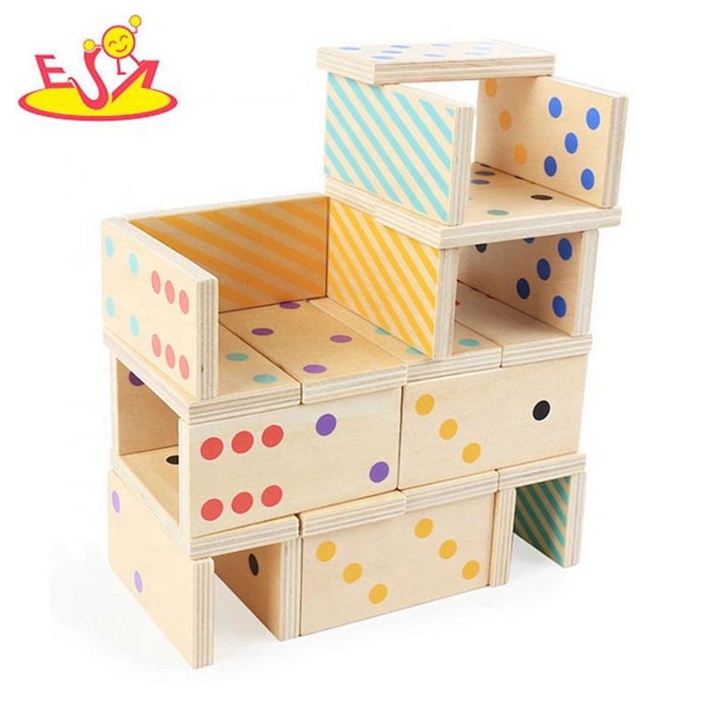 2019 Top sale educational kids wooden dominoes game with customize W15A079