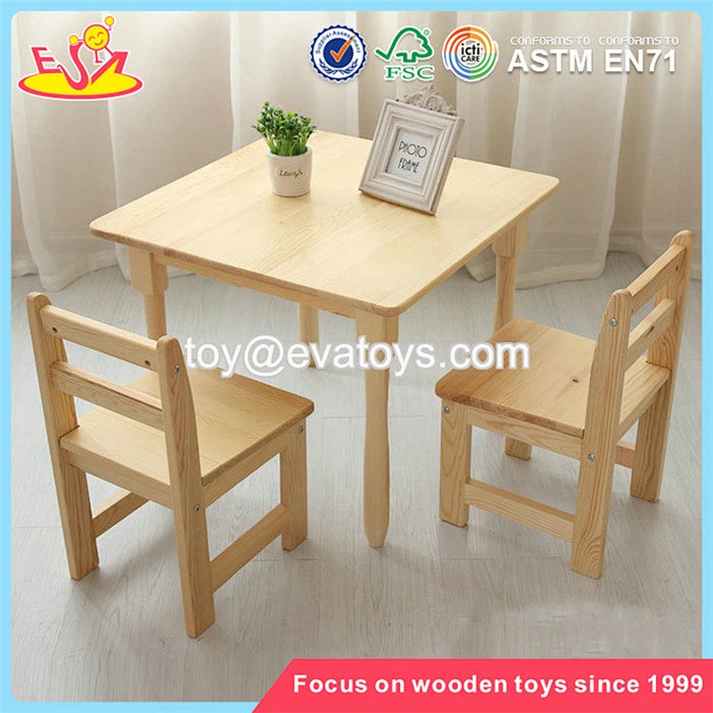 Wholesale beautiful children wooden square table and chair used for study and eating W08G233