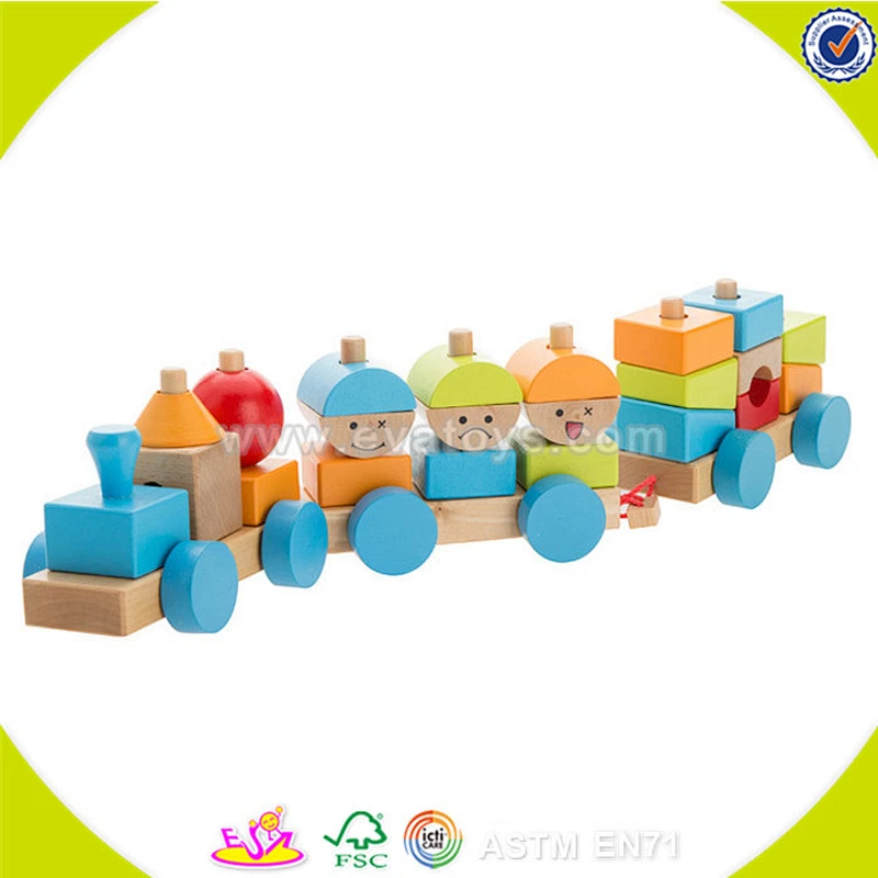 wholesale lovely wooden train toy for kids,top quality wooden blocks train toy,beautiful wooden blocks train toy W05C014