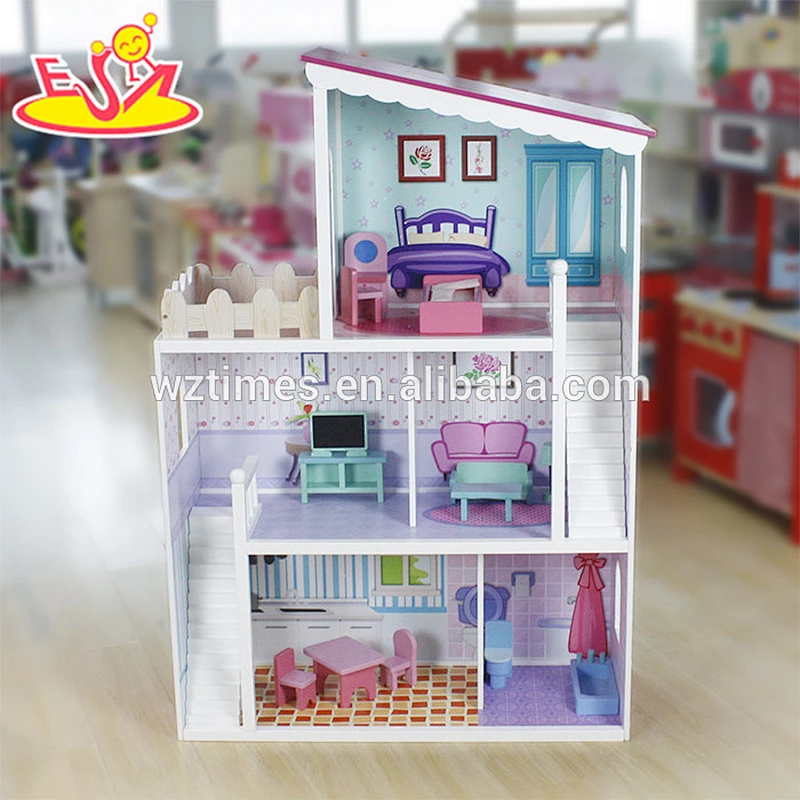 hölzernes Puppenhaus des Großhandelsart und weisebabys für Verkauf W06A137