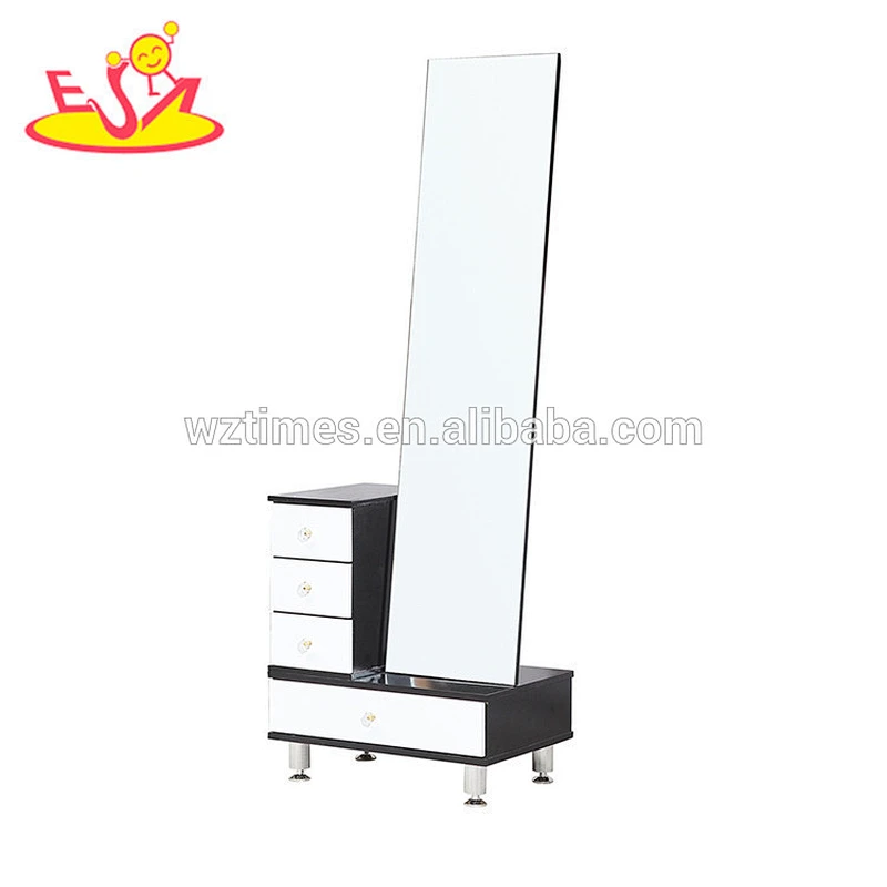 wholesale high quality modern wooden full length mirror with drawer cabinet W08H082
