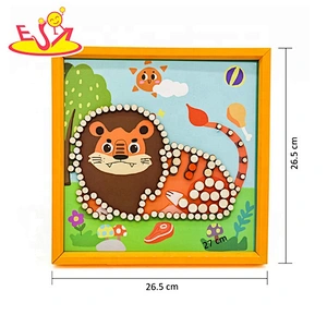 2019 New arrival kids educational wooden diy jigsaw puzzle for wholesale W14C259