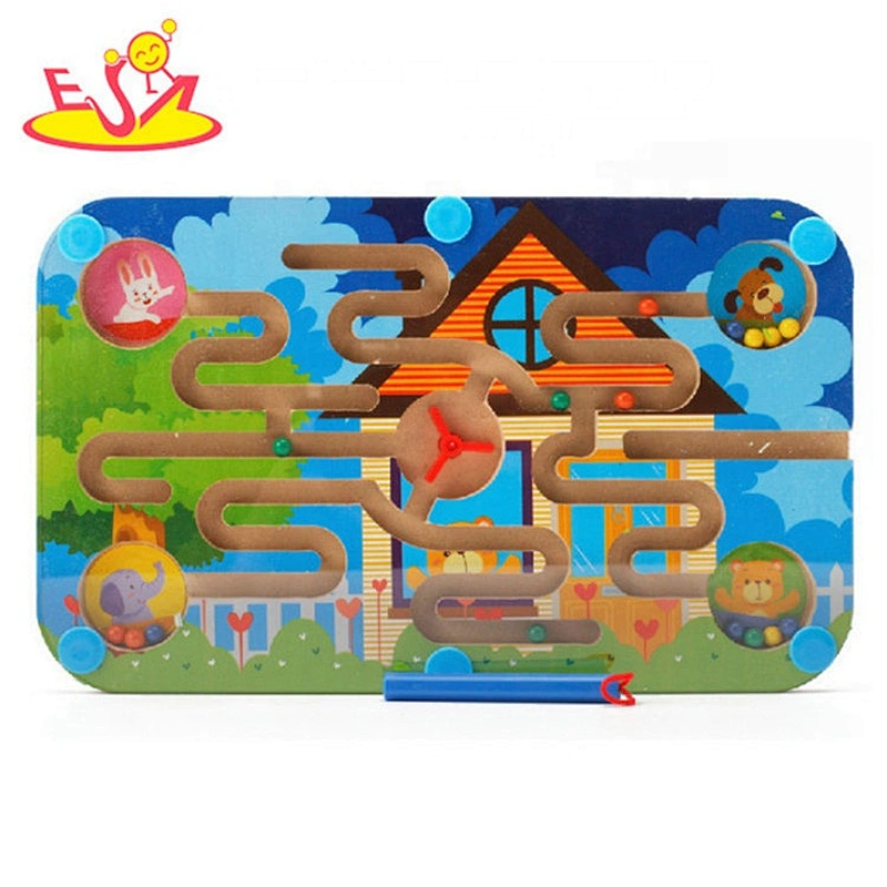 Most popular educational wooden marble labyrinth toy for children W11H054
