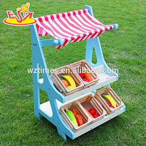 Hölzerner Gemüsestandplatz des Spielwarengeschäfts Spiel hölzernes Gemüsestandplatz des Spielzeugs des lustigen Babys W10A053