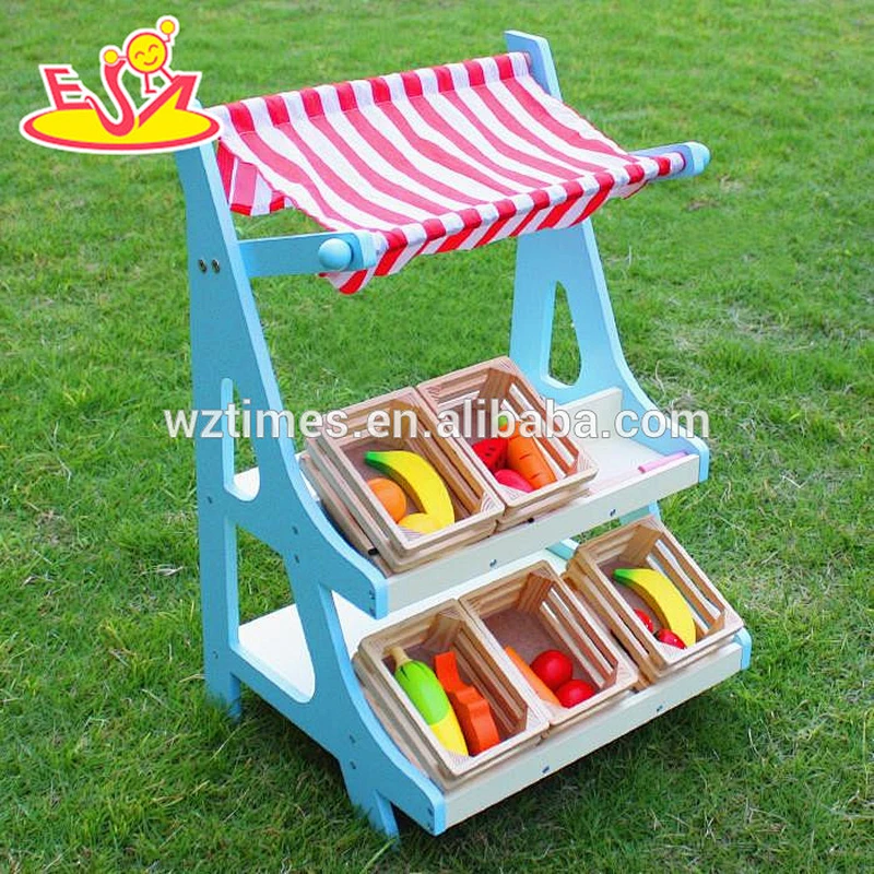 Hölzerner Gemüsestandplatz des Spielwarengeschäfts Spiel hölzernes Gemüsestandplatz des Spielzeugs des lustigen Babys W10A053