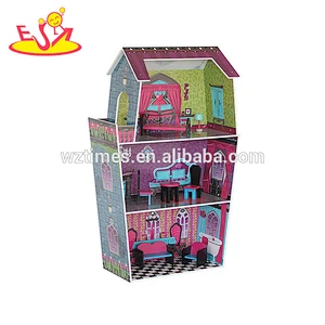 2018 wholesale top baby wooden doll house W06A141