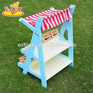 Wholesale high quality play shop game wooden vegetable stand toy W10A053