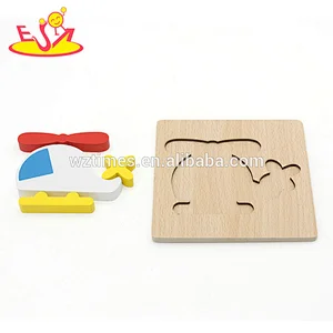 2018 Amazon top seller cheap jigsaw puzzle design toys wooden little wooden puzzles for kids W14D050