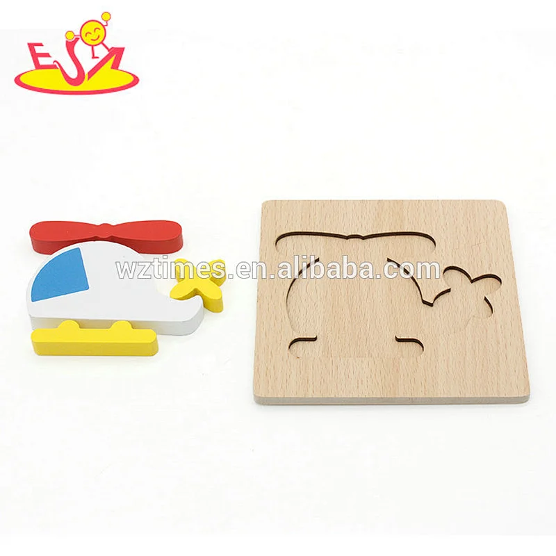 2018 Amazon top seller cheap jigsaw puzzle design toys wooden little wooden puzzles for kids W14D050