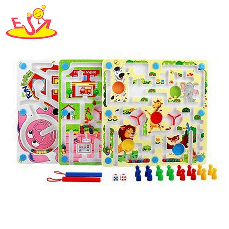 Most popular educational wooden marble labyrinth toy for children W11H054